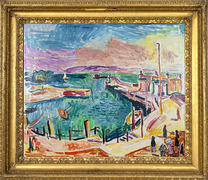 Hans Purrmann: Landungsbrücke in Langenargen, um 1919/20, © VG Bild-Kunst, Bonn 2023