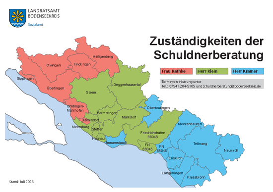 Zuständigkeiten der Schuldnerberatung