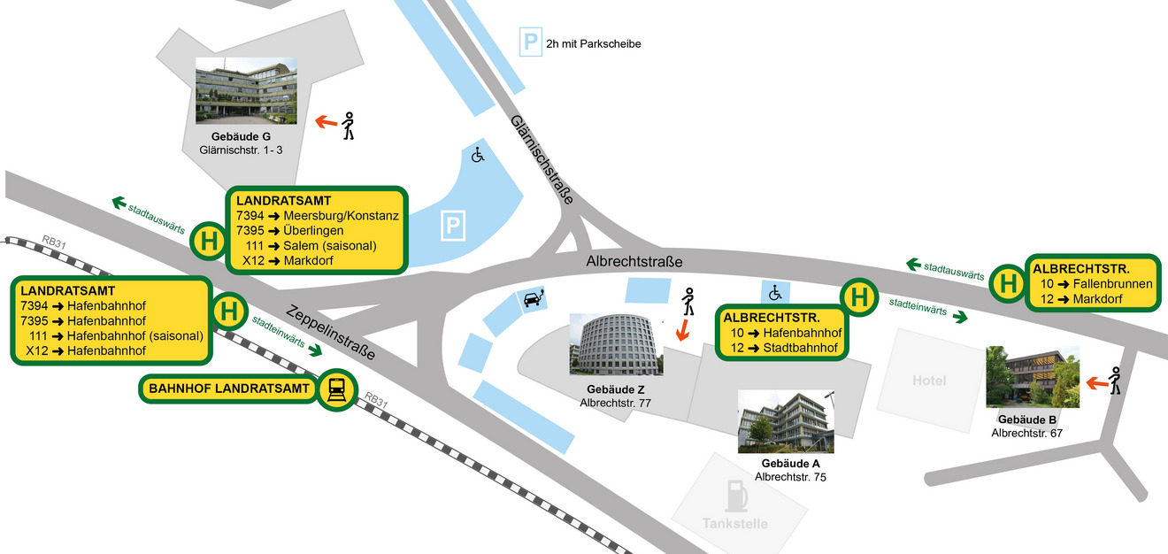 Anfahrtsskizze Landratsamt Bodenseekreis