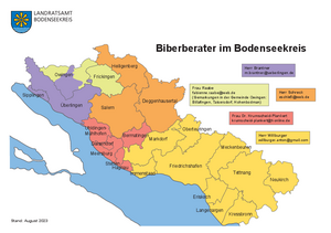 Karte: Zuständigkeit der Biberberater