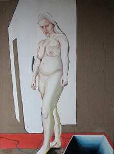 falscher Ort, falscher Raum, 2019, Öl und Acryl auf Leinen