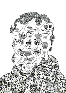 Maske IV / Delft Tiles, 2019, Bleistift auf Papier