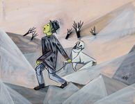 Sepp Mahler, Vagabund mit Schaf, um 1925 © VG Bild-Kunst, Bonn 2022