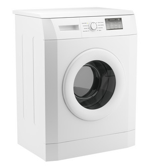 modern washing machine isolated on white background. 3d illustration